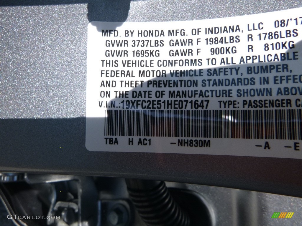 2017 Civic LX Sedan - Lunar Silver Metallic / Black photo #12