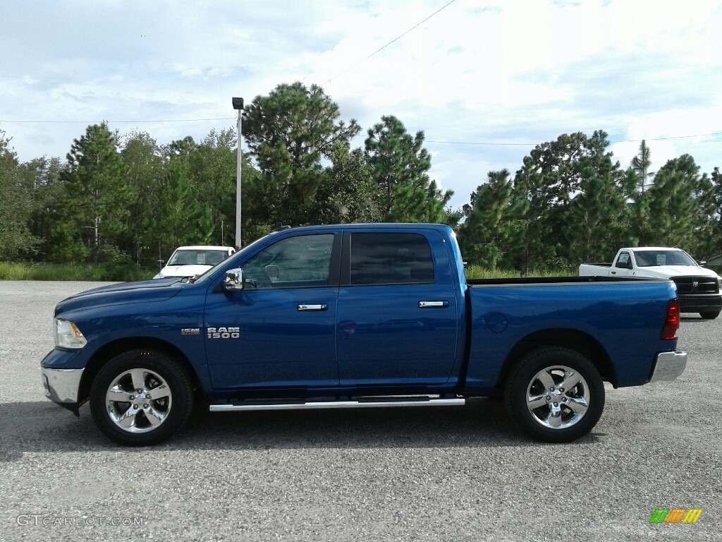 2017 1500 Big Horn Crew Cab 4x4 - Blue Streak Pearl / Black/Diesel Gray photo #2