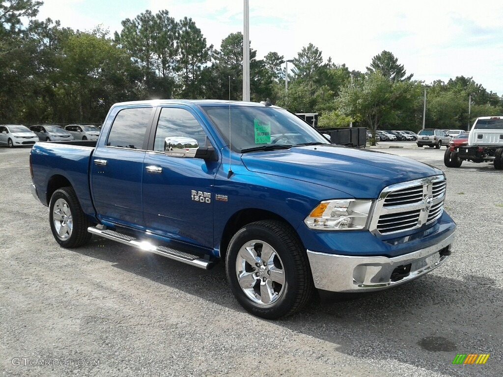 2017 1500 Big Horn Crew Cab 4x4 - Blue Streak Pearl / Black/Diesel Gray photo #7