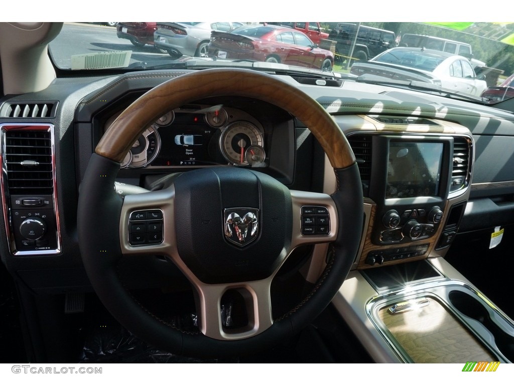 2017 1500 Laramie Longhorn Crew Cab 4x4 - Brilliant Black Crystal Pearl / Black/Cattle Tan photo #10