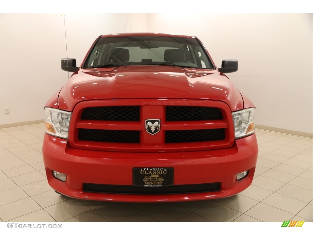 2012 Ram 1500 Express Crew Cab 4x4 - Flame Red / Dark Slate Gray/Medium Graystone photo #2