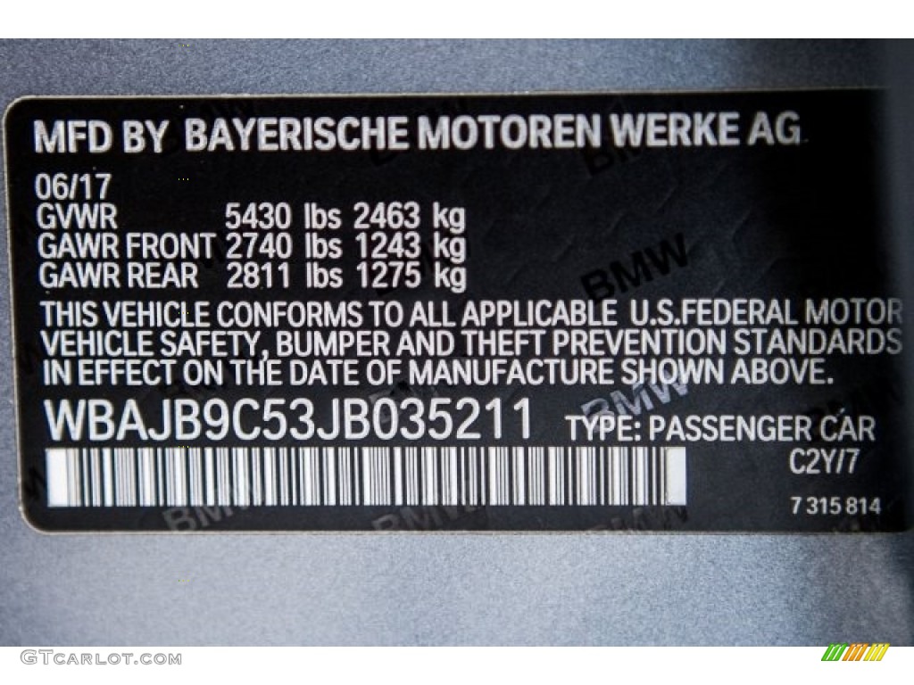 2018 5 Series M550i xDrive Sedan - Bluestone Metallic / Black photo #11