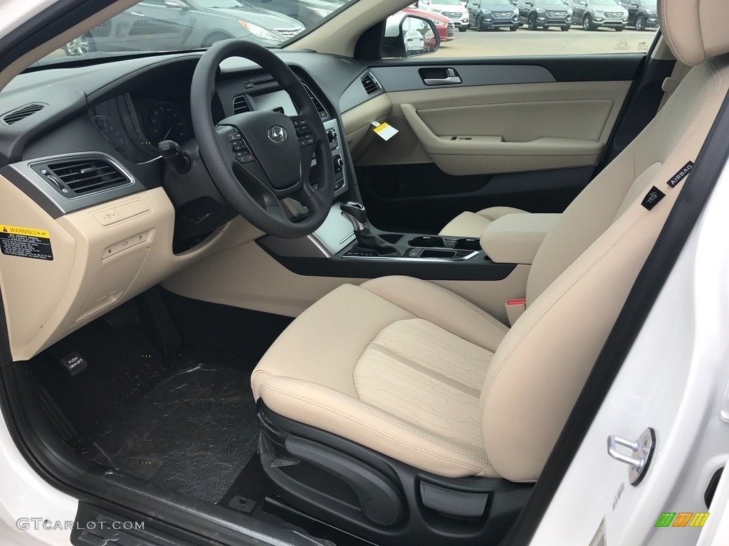 2017 Sonata SE Hybrid - Diamond White Pearl / Beige photo #4