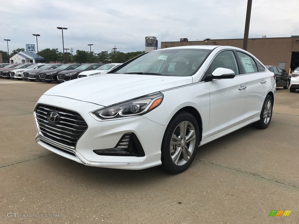 2018 Sonata Limited - Quartz White Pearl / Gray photo #1