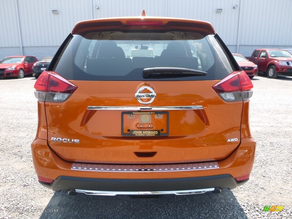 2017 Rogue S AWD - Monarch Orange / Charcoal photo #5