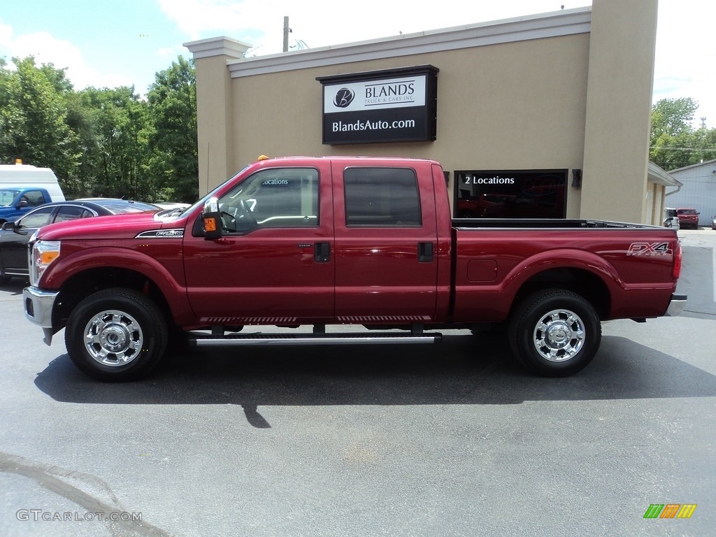 2015 F250 Super Duty XLT Crew Cab 4x4 - Ruby Red / Adobe photo #1