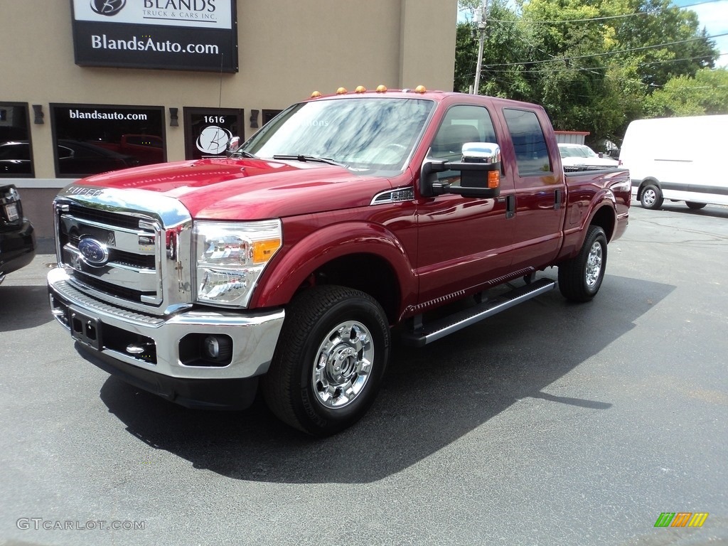 2015 F250 Super Duty XLT Crew Cab 4x4 - Ruby Red / Adobe photo #2