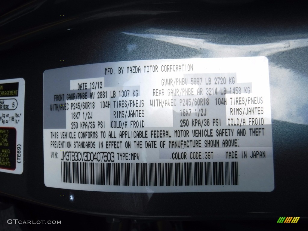 2013 CX-9 Touring AWD - Liquid Silver Metallic / Sand photo #25
