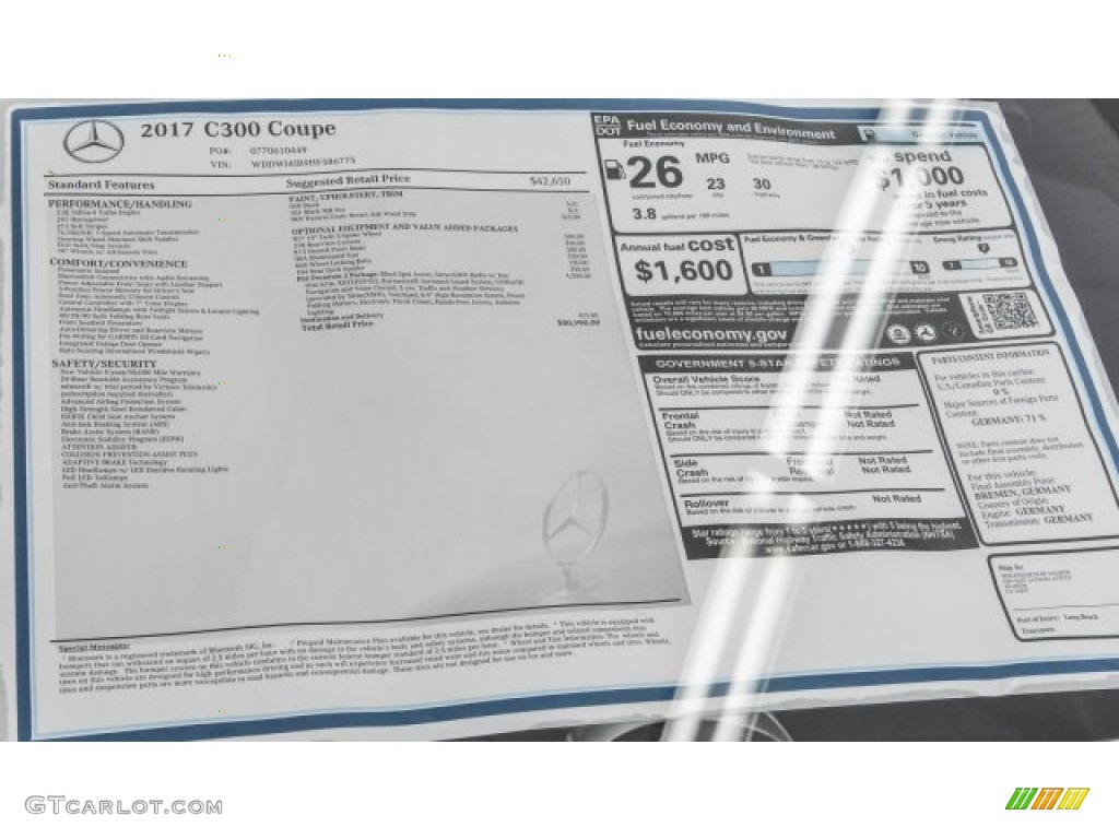 2017 C 300 Coupe - Black / Black photo #11