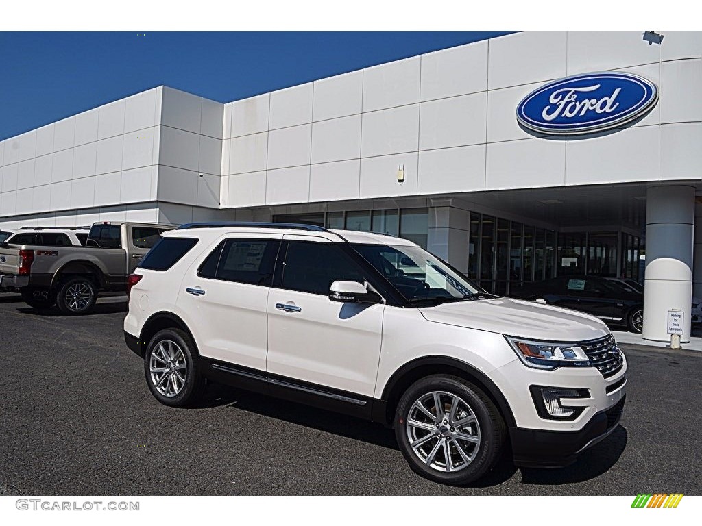 2017 Explorer Limited 4WD - White Platinum / Medium Light Camel photo #1