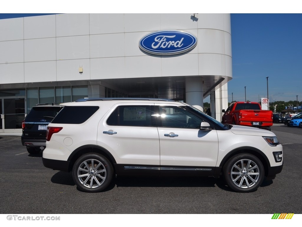 2017 Explorer Limited 4WD - White Platinum / Medium Light Camel photo #2