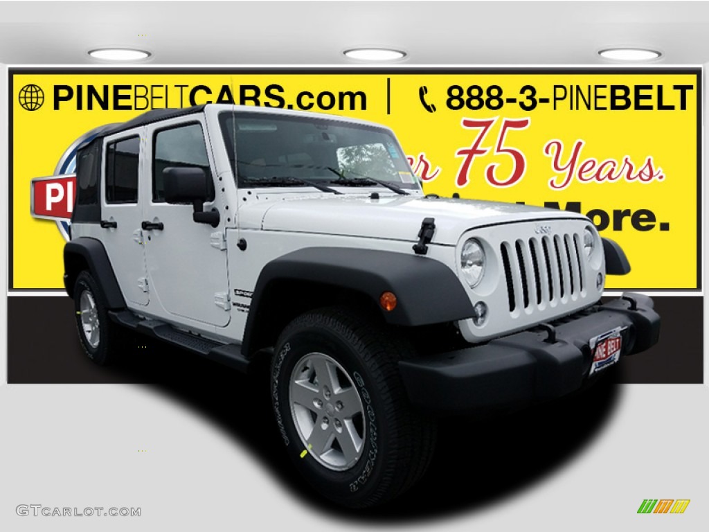2017 Wrangler Unlimited Sport 4x4 - Bright White / Black photo #1
