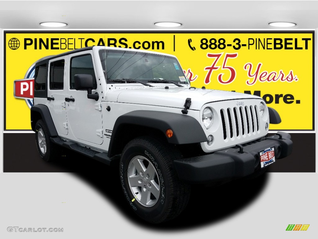 2017 Wrangler Unlimited Sport 4x4 - Bright White / Black photo #1