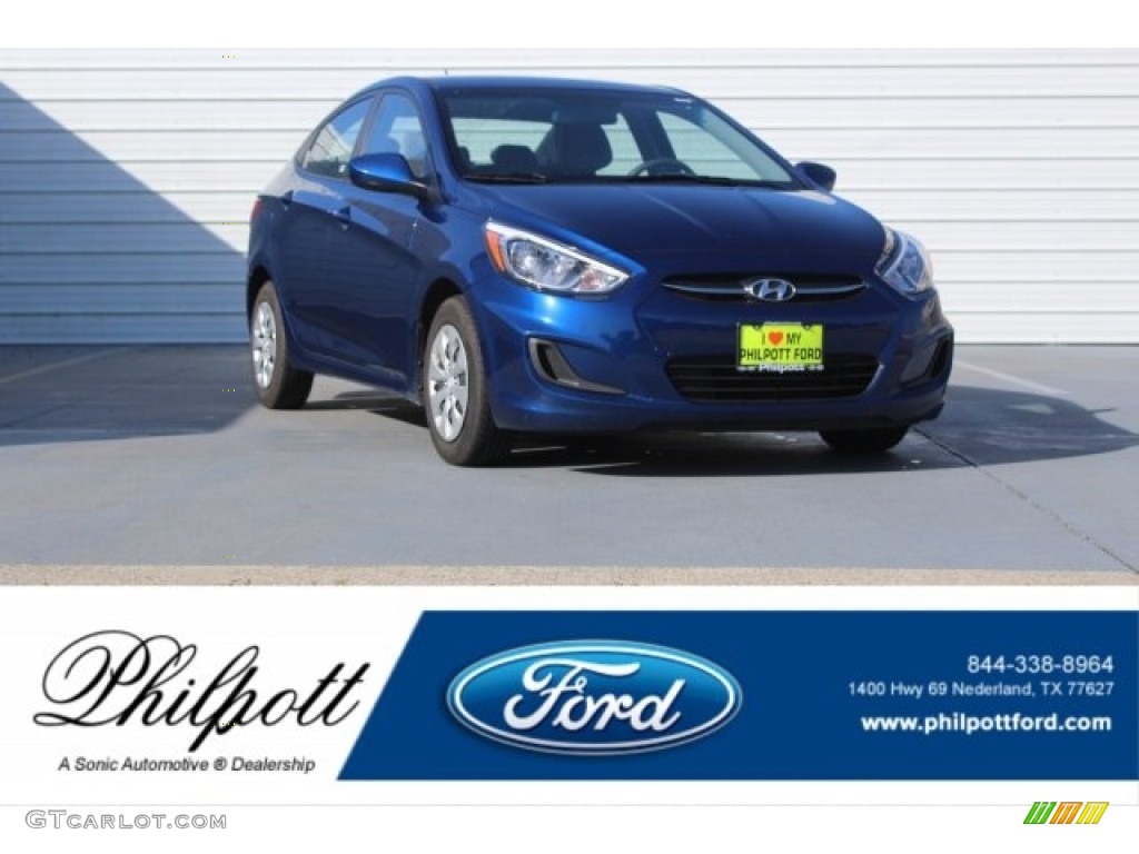 2016 Accent SE Sedan - Pacific Blue / Gray photo #1