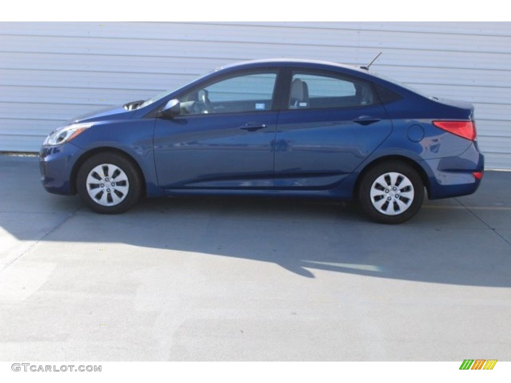 2016 Accent SE Sedan - Pacific Blue / Gray photo #7