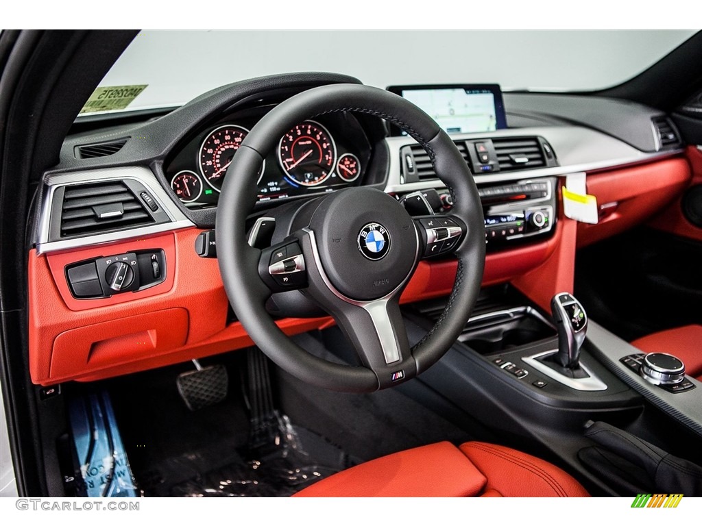 2018 BMW 4 Series 440i Coupe Coral Red Dashboard Photo #122317746
