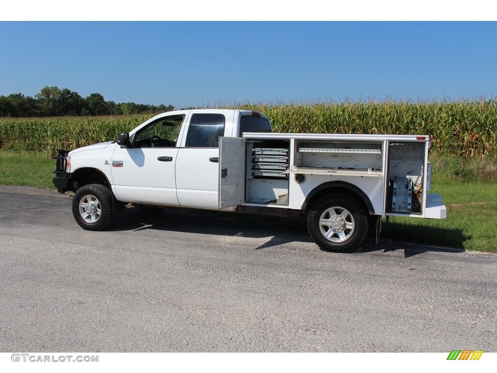2008 Ram 3500 SLT Quad Cab 4x4 - Bright White / Khaki photo #35