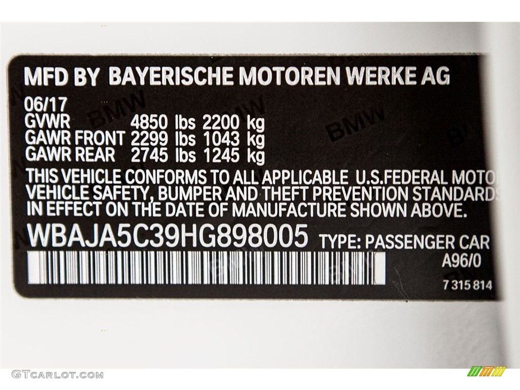 2017 5 Series 530i Sedan - Mineral White Metallic / Canberra Beige photo #11