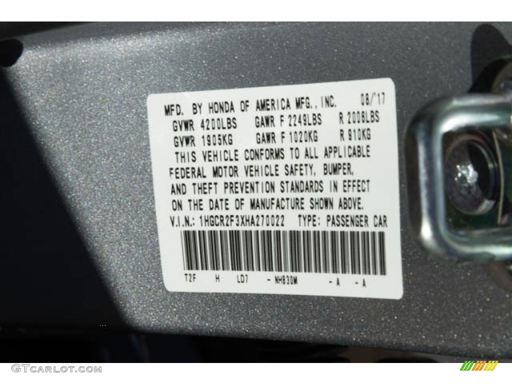 2017 Accord LX Sedan - Lunar Silver Metallic / Black photo #16