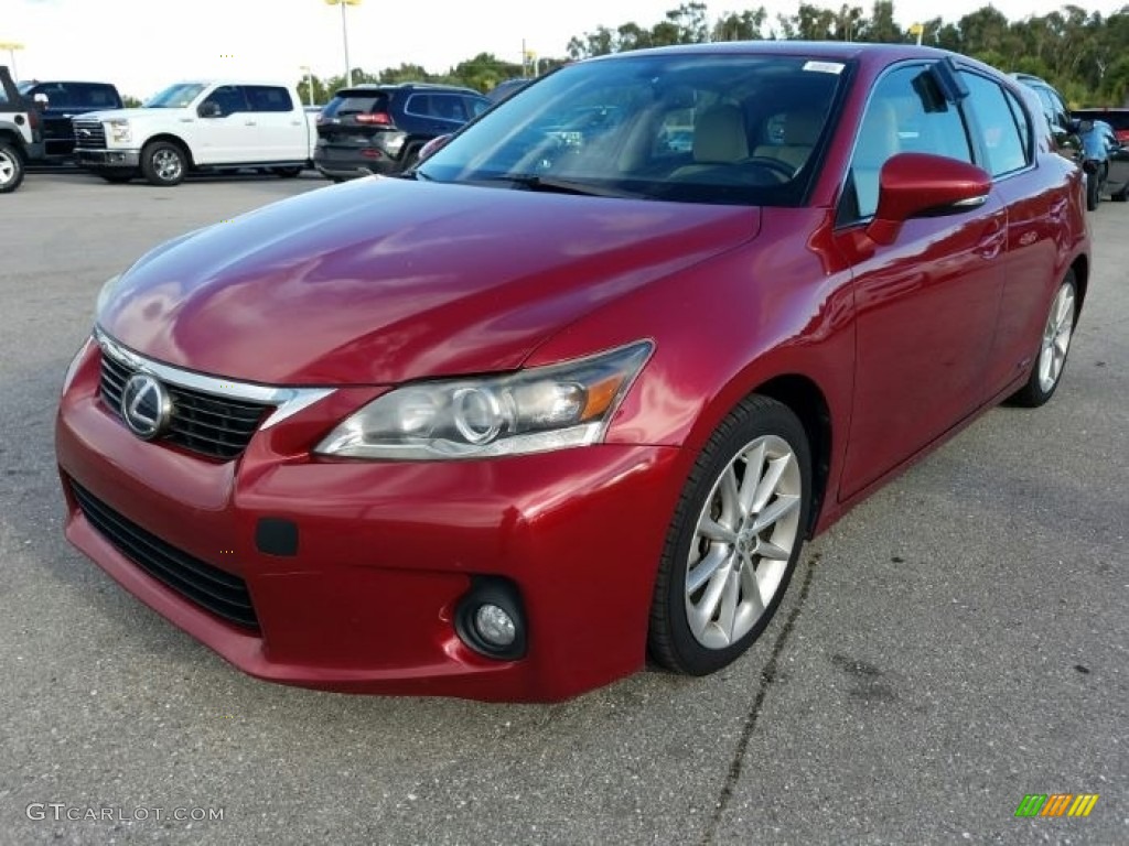 2011 CT 200h Hybrid Premium - Matador Red Mica / Ecru photo #1