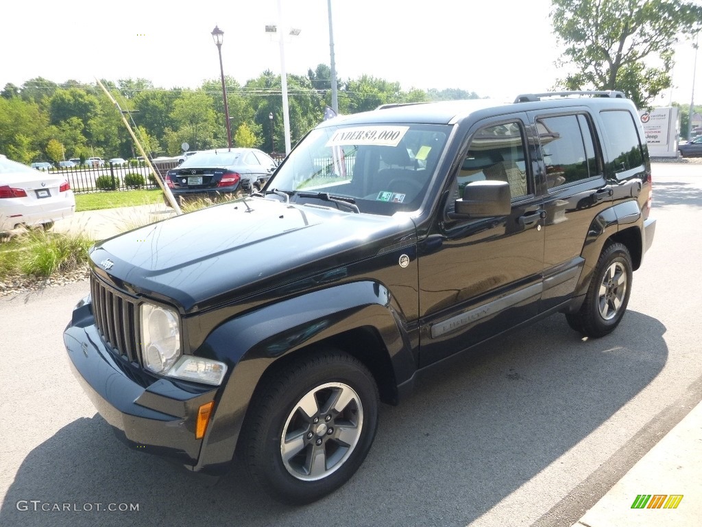 2008 Liberty Sport 4x4 - Brilliant Black Crystal Pearl / Pastel Slate Gray photo #5