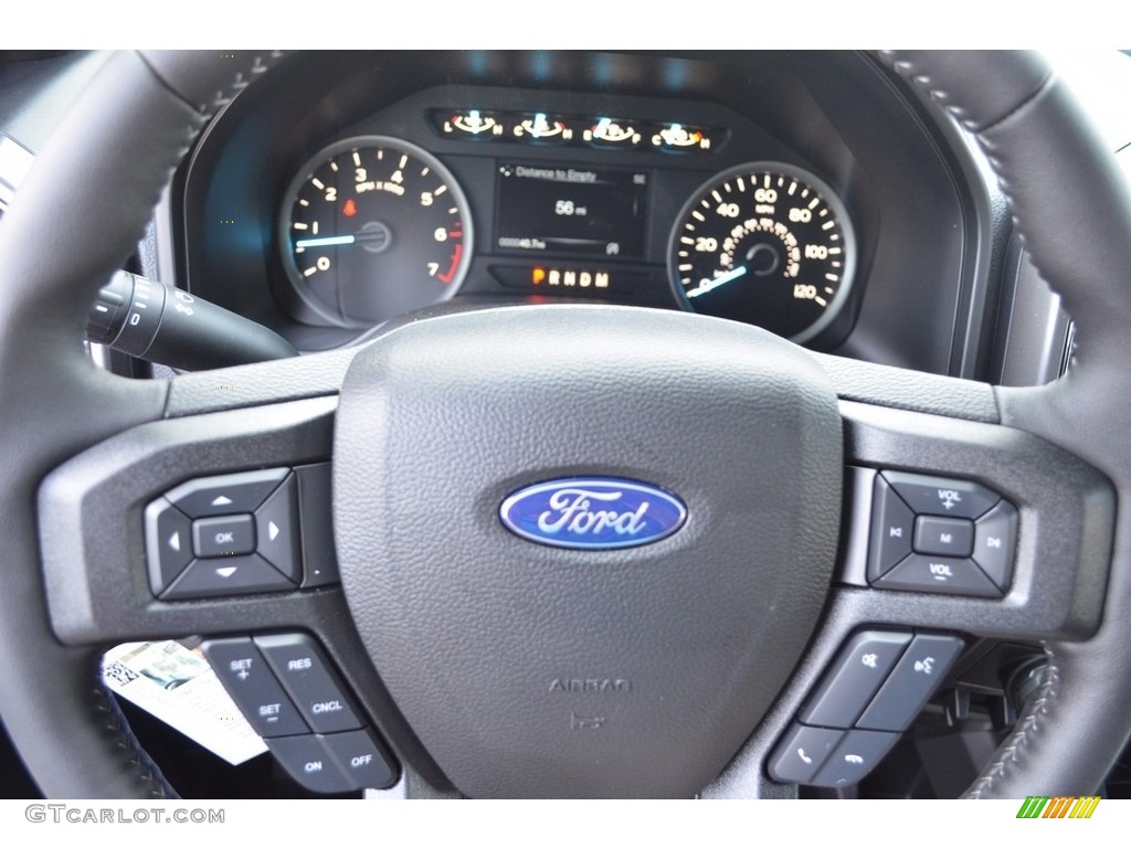 2018 Ford F150 XLT SuperCrew 4x4 Black Steering Wheel Photo #122336736