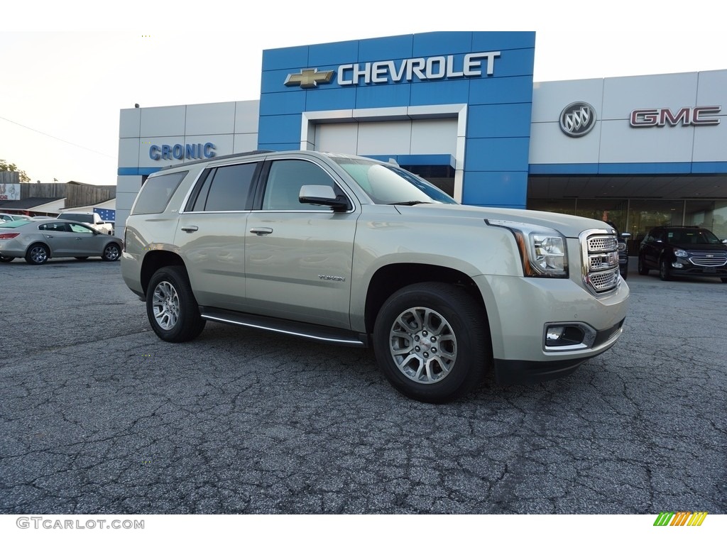 2016 Yukon SLT - Sparkling Silver Metallic / Cocoa/Dune photo #1