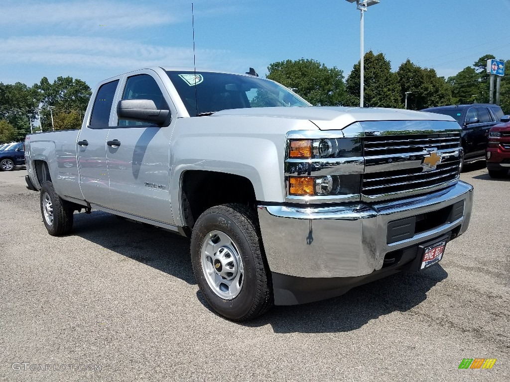 2018 Silverado 2500HD Work Truck Double Cab 4x4 - Silver Ice Metallic / Dark Ash/Jet Black photo #1