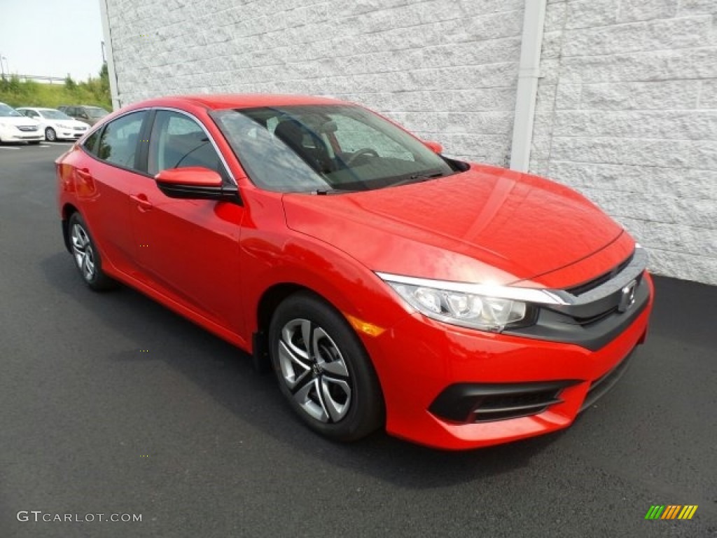 2017 Civic LX Sedan - Rallye Red / Black photo #1