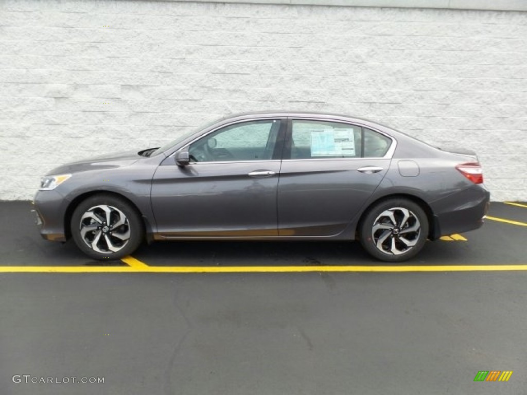 2017 Accord EX-L V6 Sedan - Modern Steel Metallic / Gray photo #6