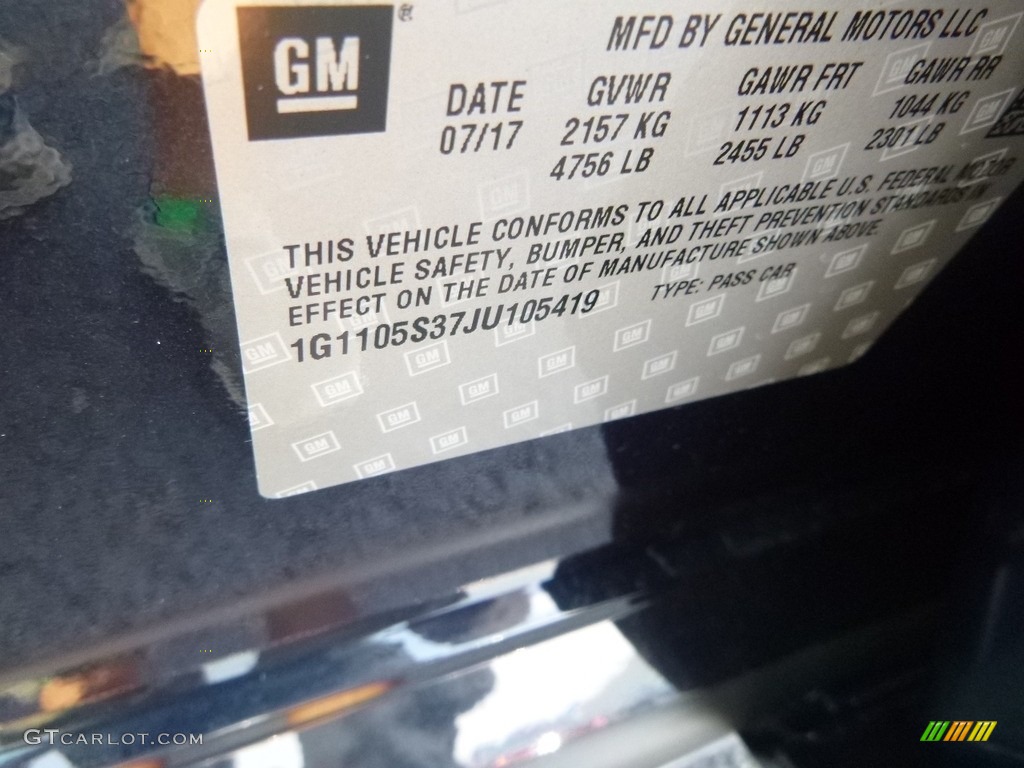 2018 Impala LT - Blue Velvet Metallic / Jet Black/Dark Titanium photo #16