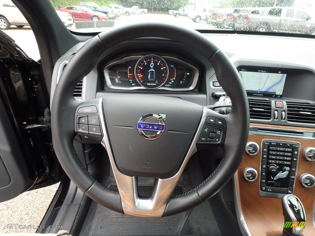 2016 Volvo XC60 T6 AWD Hazel Brown/Off-Black Steering Wheel Photo #122361472