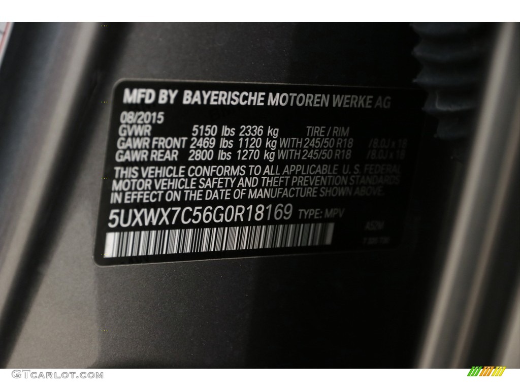 2016 X3 xDrive35i - Space Grey Metallic / Black photo #12