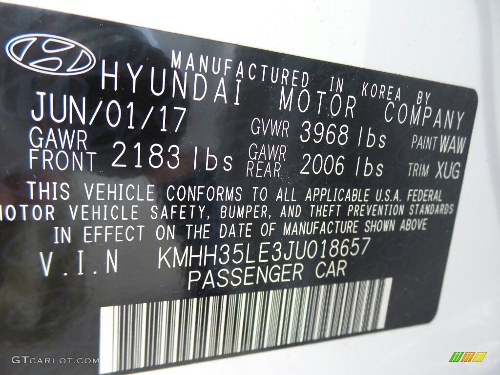 2018 Hyundai Elantra GT Standard Elantra GT Model Color Code Photos