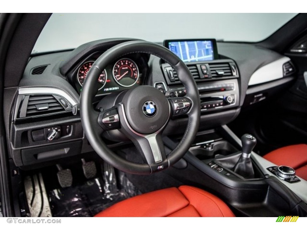 2014 BMW M235i Coupe Coral Red/Black Dashboard Photo #122372842