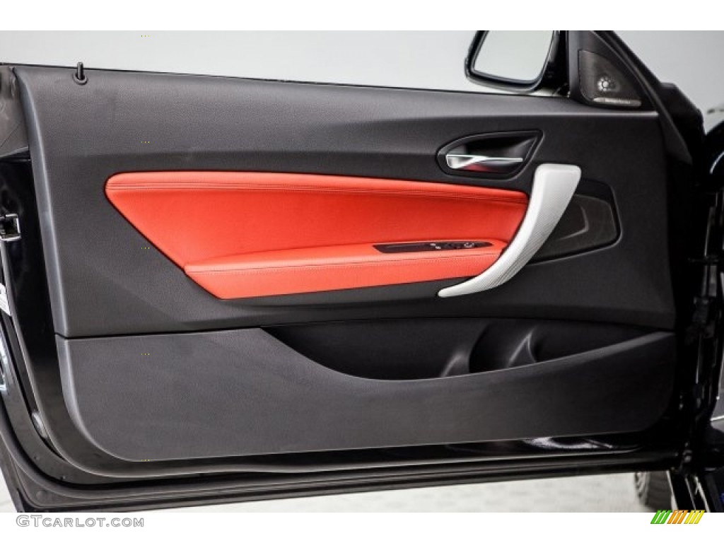 2014 BMW M235i Coupe Coral Red/Black Door Panel Photo #122372899