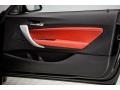 Coral Red/Black 2014 BMW M235i Coupe Door Panel