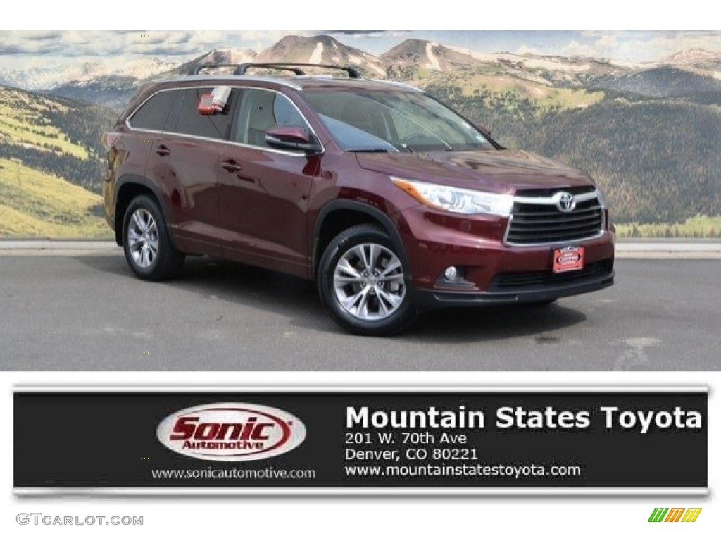 2015 Highlander XLE AWD - Ooh La La Rouge Mica / Black photo #1