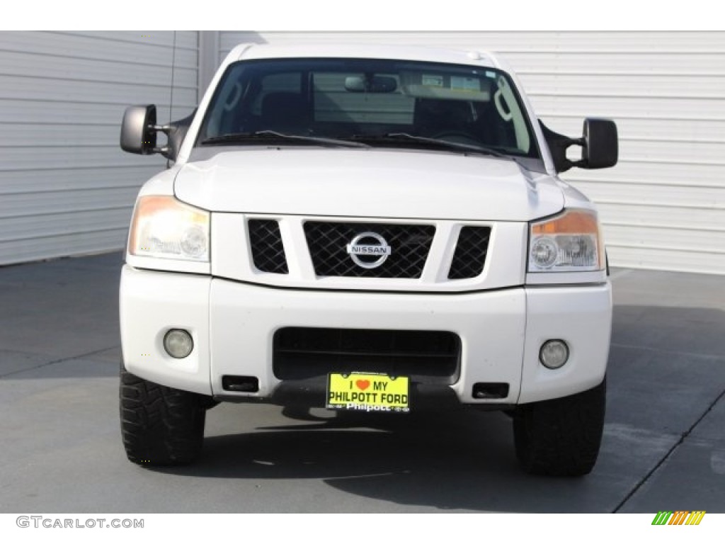 2010 Titan PRO-4X Crew Cab 4x4 - Blizzard White / Charcoal photo #2