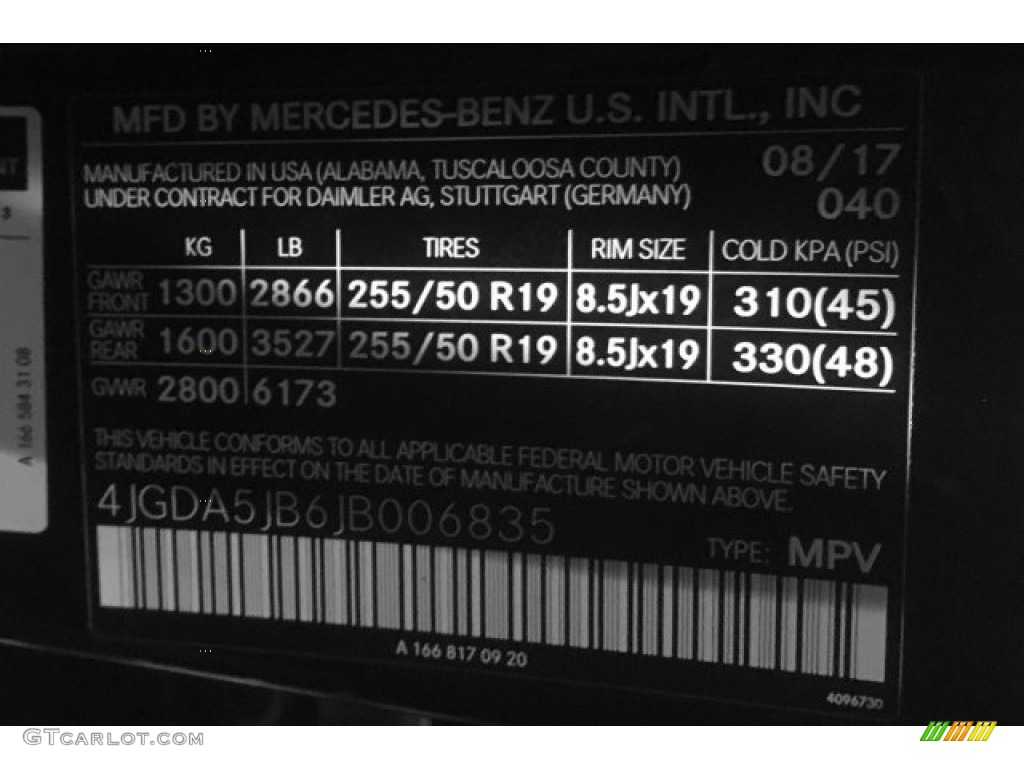 2018 GLE Color Code 040 for Black Photo #122375959