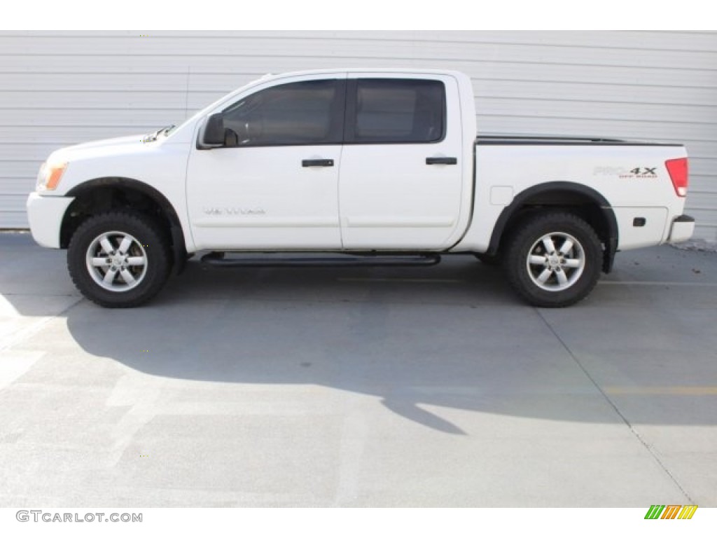 2010 Titan PRO-4X Crew Cab 4x4 - Blizzard White / Charcoal photo #7