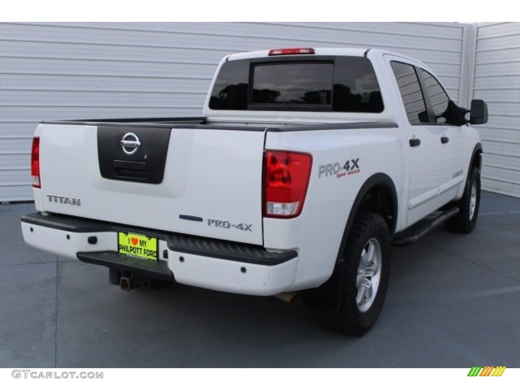 2010 Titan PRO-4X Crew Cab 4x4 - Blizzard White / Charcoal photo #10