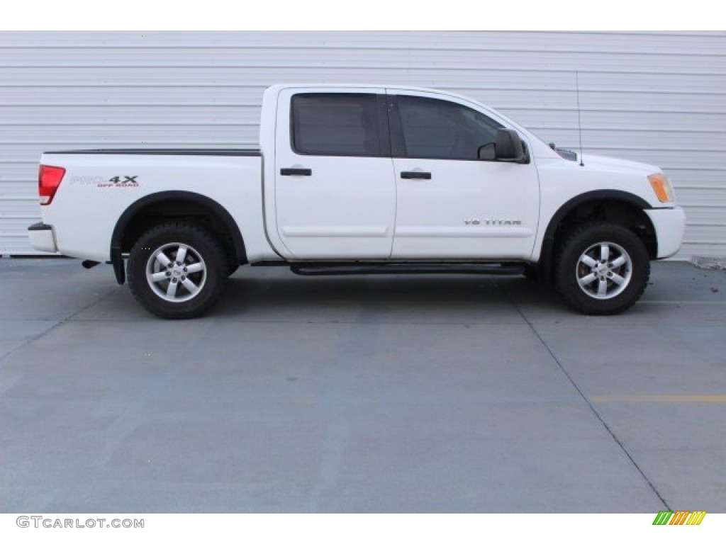 2010 Titan PRO-4X Crew Cab 4x4 - Blizzard White / Charcoal photo #11