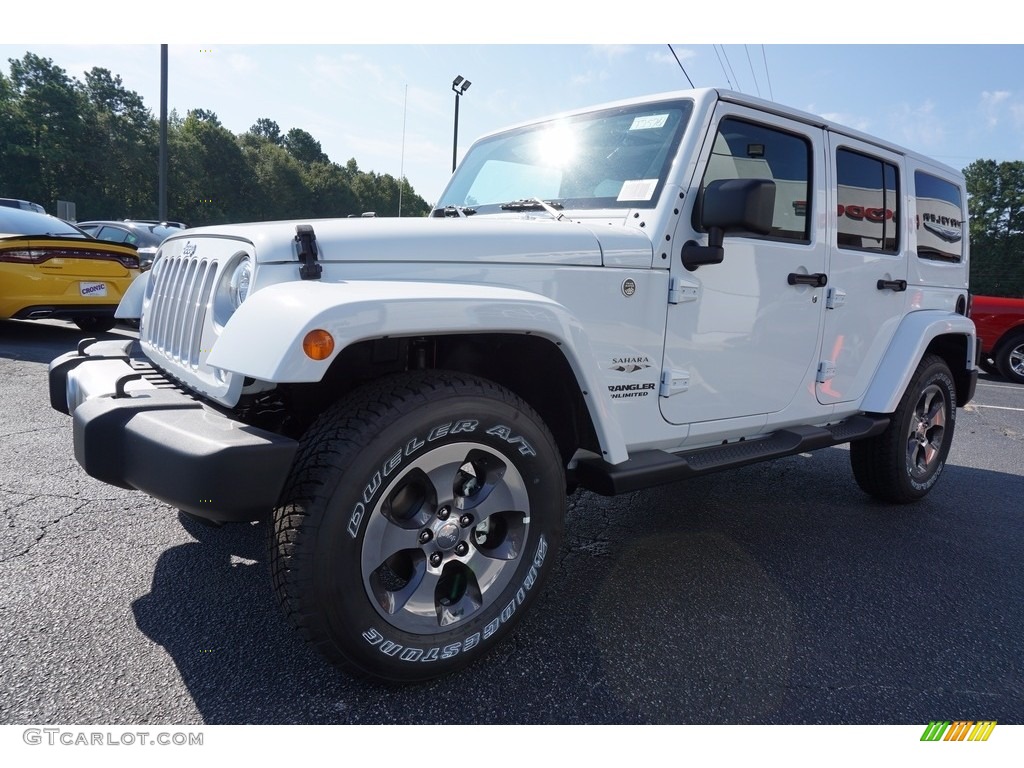 2017 Wrangler Unlimited Sahara 4x4 - Bright White / Black/Dark Saddle photo #3