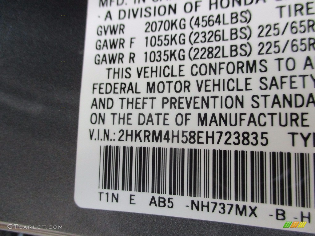 2014 CR-V EX AWD - Polished Metal Metallic / Gray photo #19