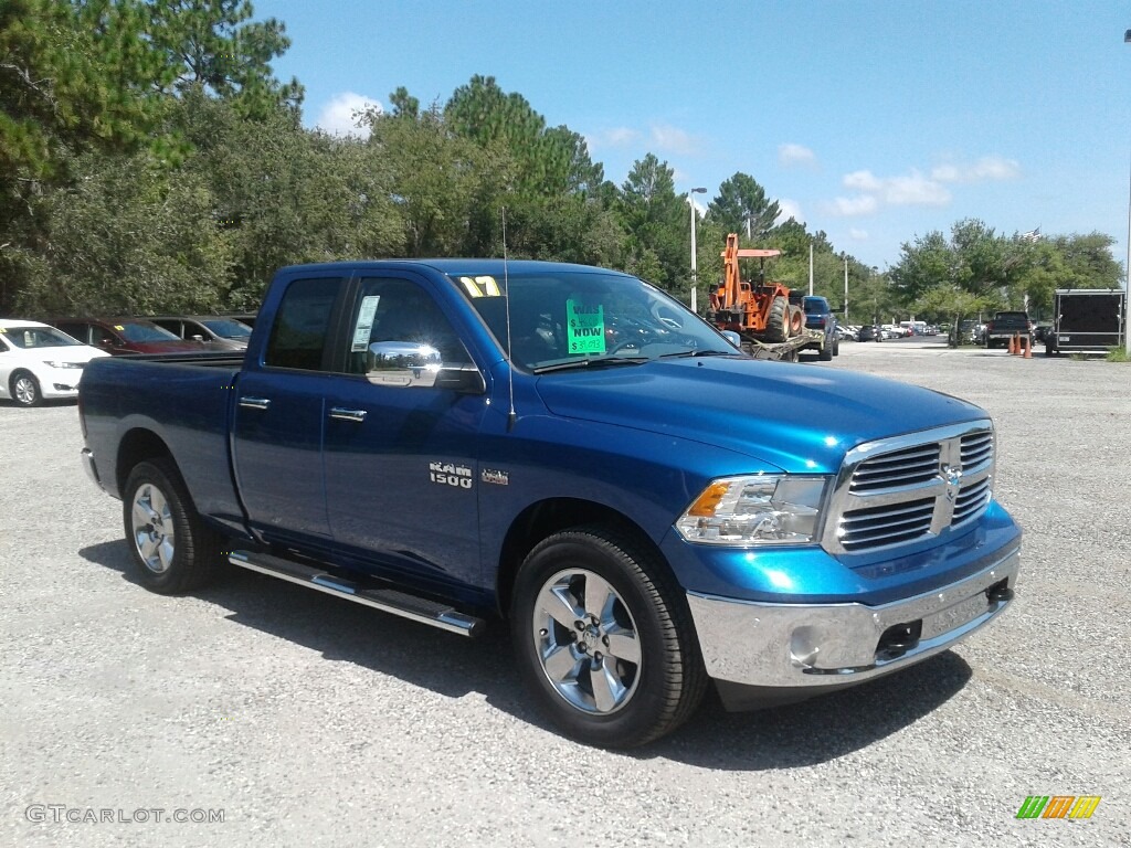 2017 1500 Big Horn Quad Cab 4x4 - Blue Streak Pearl / Black/Diesel Gray photo #7