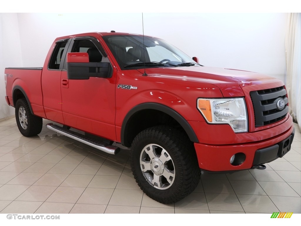 2010 F150 FX4 SuperCab 4x4 - Vermillion Red / Black photo #1