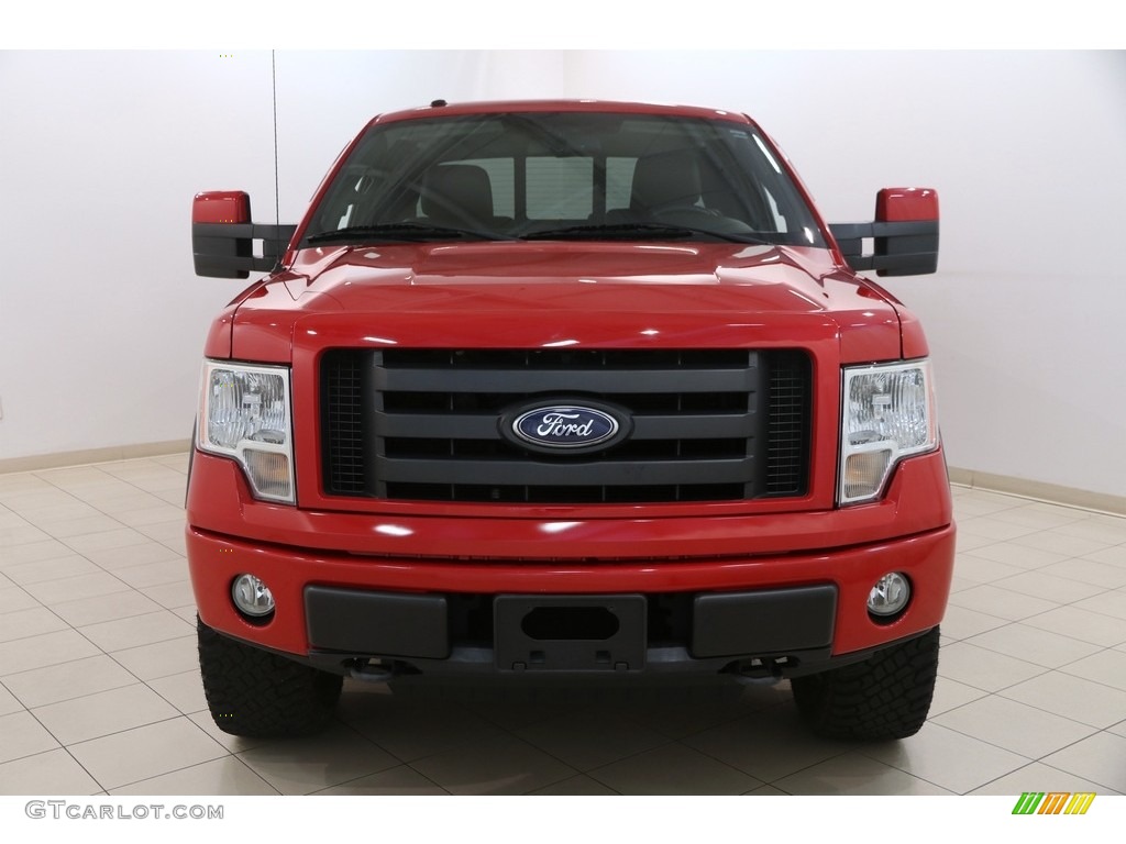2010 F150 FX4 SuperCab 4x4 - Vermillion Red / Black photo #2