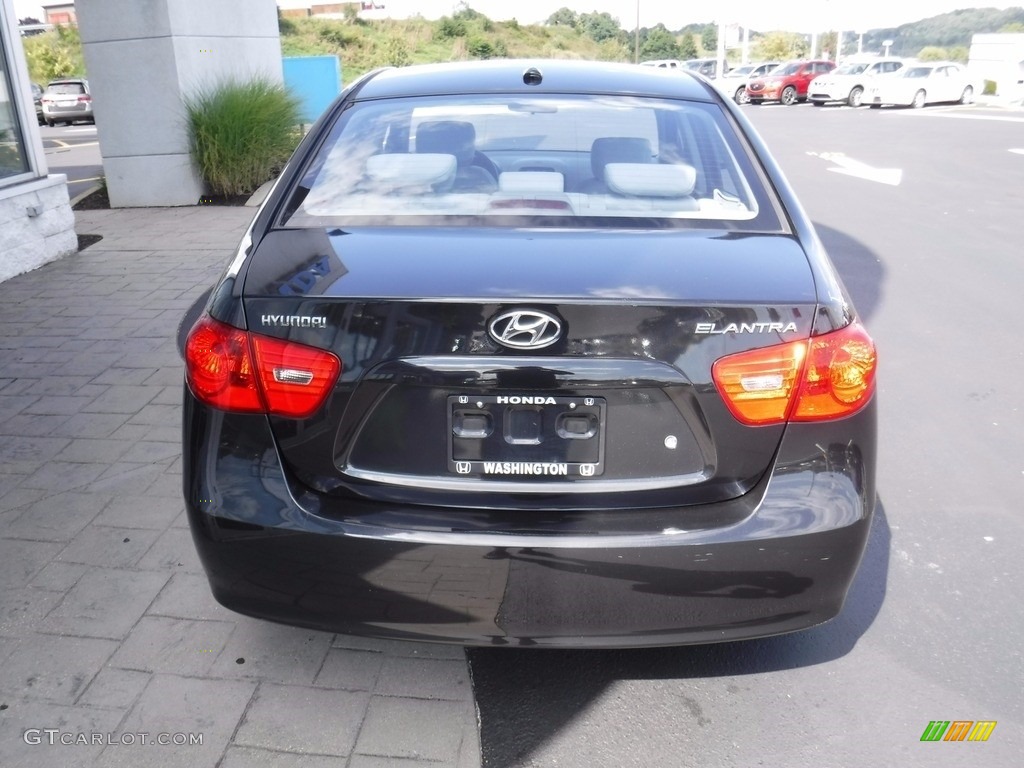 2008 Elantra SE Sedan - Black Pearl / Gray photo #8