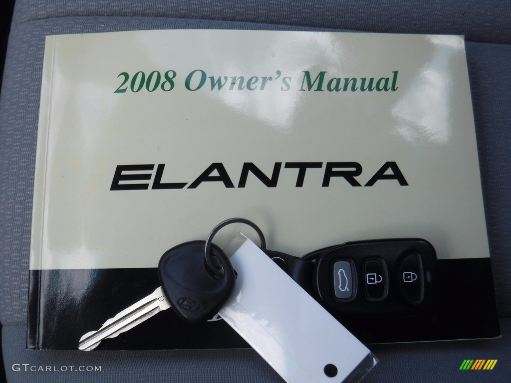 2008 Elantra SE Sedan - Black Pearl / Gray photo #18